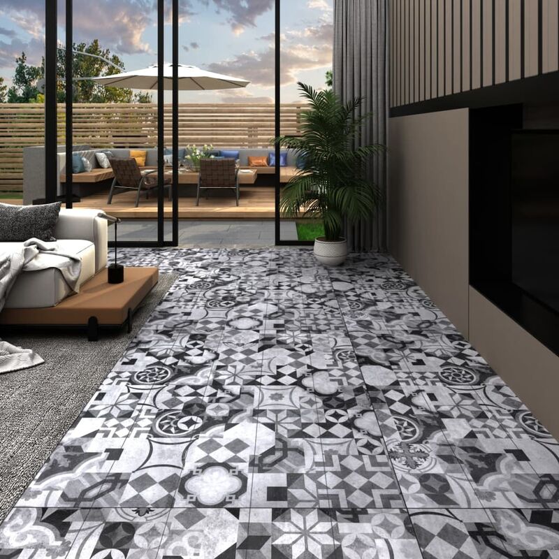 

Lamas para suelo de PVC autoadhesivas estampado gris 4,46m² 3mm