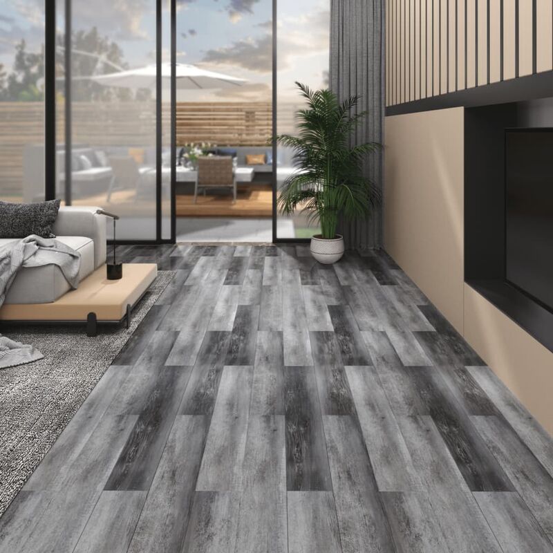 

Youthup - Lamas para suelo de PVC autoadhesivas gris brillante 4,46m² 3mm - Gris