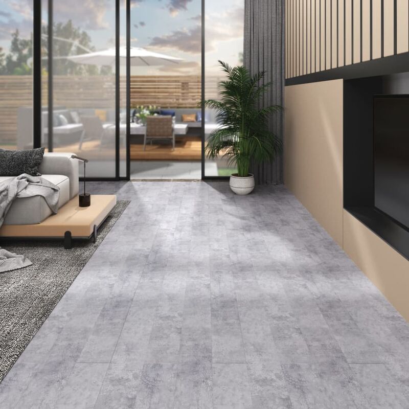

Lamas para suelo de PVC autoadhesivas gris cemento 4,46 m² 3 mm - Gris