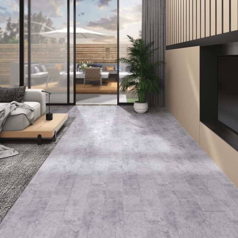 

Youthup - Lamas para suelo de PVC autoadhesivas gris cemento 5,02 m² 2 mm - Gris