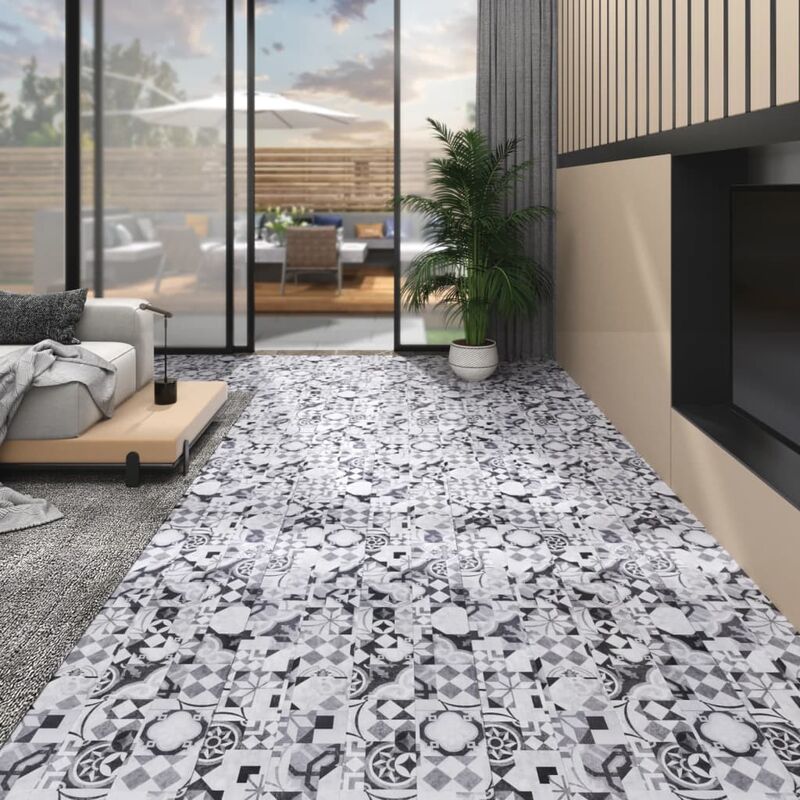 

Lamas para suelo de PVC estampado gris 5,26 m² 2 mm - Gris