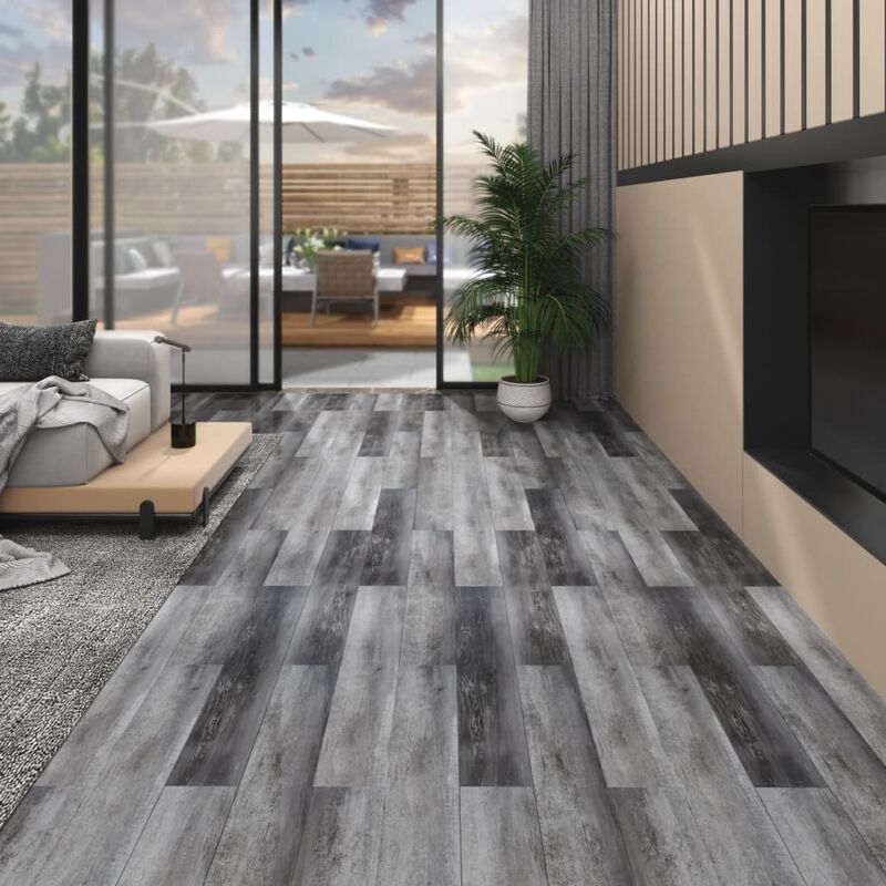 

Lamas para suelo de PVC gris brillante 4,46 m² 3 mm - Gris