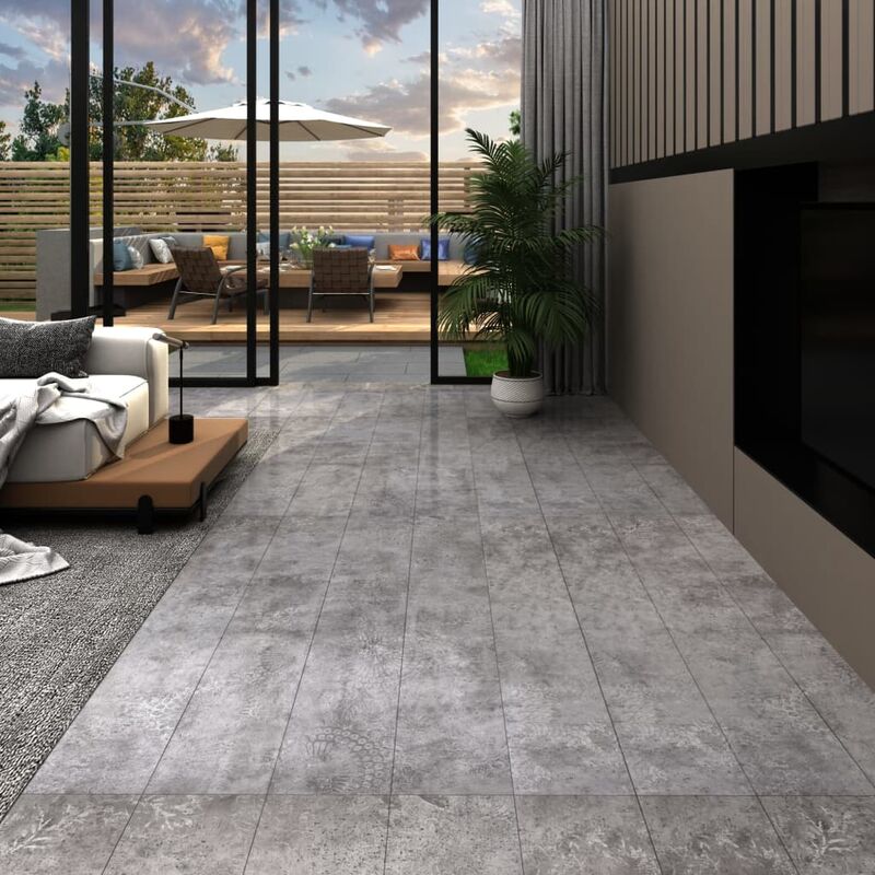 

Lamas para suelo de PVC gris hormigón 5,26 m² 2 mm