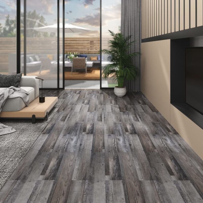

Lamas para suelo de PVC madera industrial 5,26 m² 2 mm - Marrón