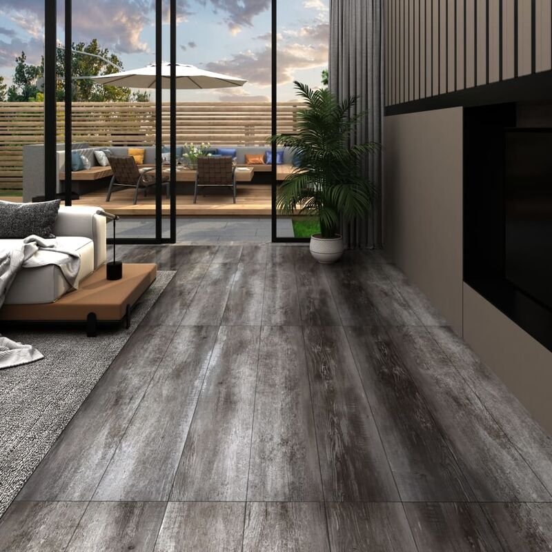 

Lamas para suelo de PVC madera rayada 4,46 m² 3 mm
