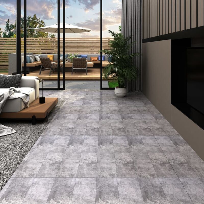 

Lamas para suelo de PVC marrón cemento 4,46 m² 3 mm