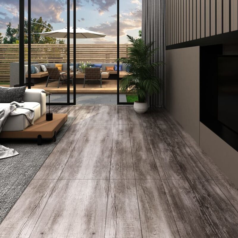 

Lamas para suelo de PVC marrón madera mate 5,26 m² 2 mm