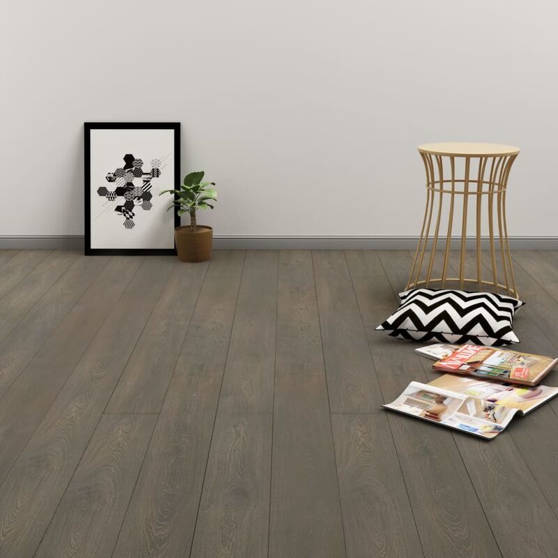 

Lamas para suelo PVC autoadhesivas 4,46 m² 3 mm gris y marrón
