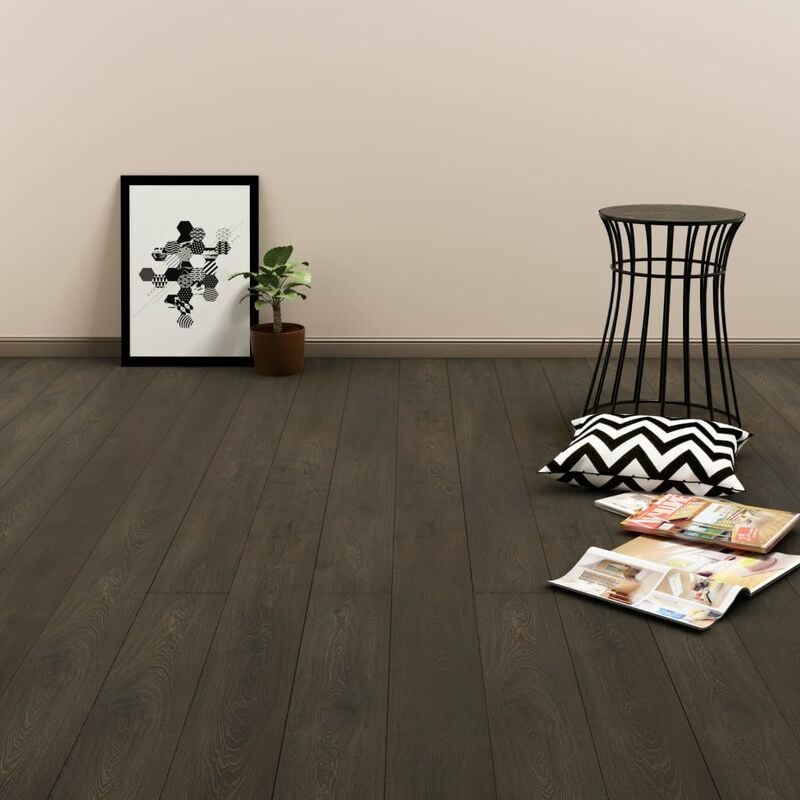 

Lamas para suelo PVC autoadhesivas 4,46 m² 3 mm marron oscuro