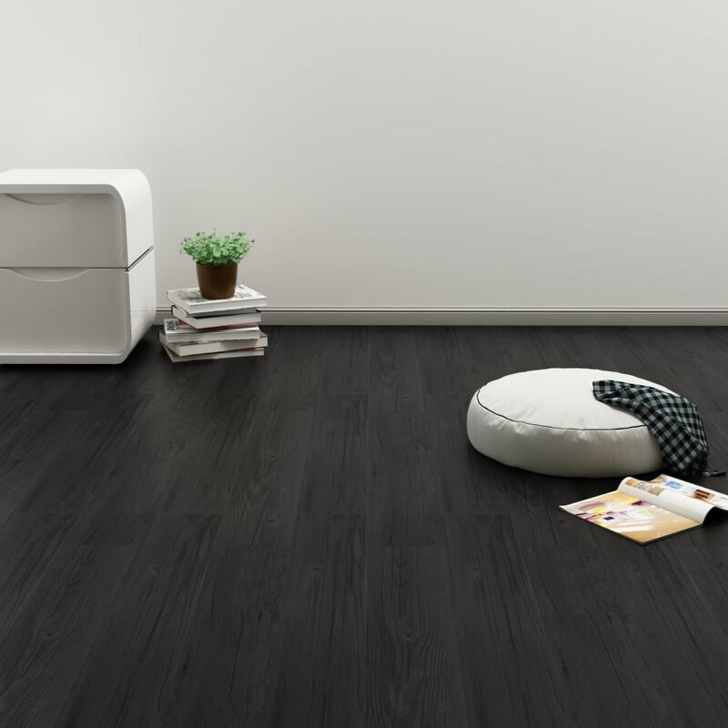 

Lamas para suelo PVC autoadhesivas 4,46m² 3 mm roble antracita - Negro