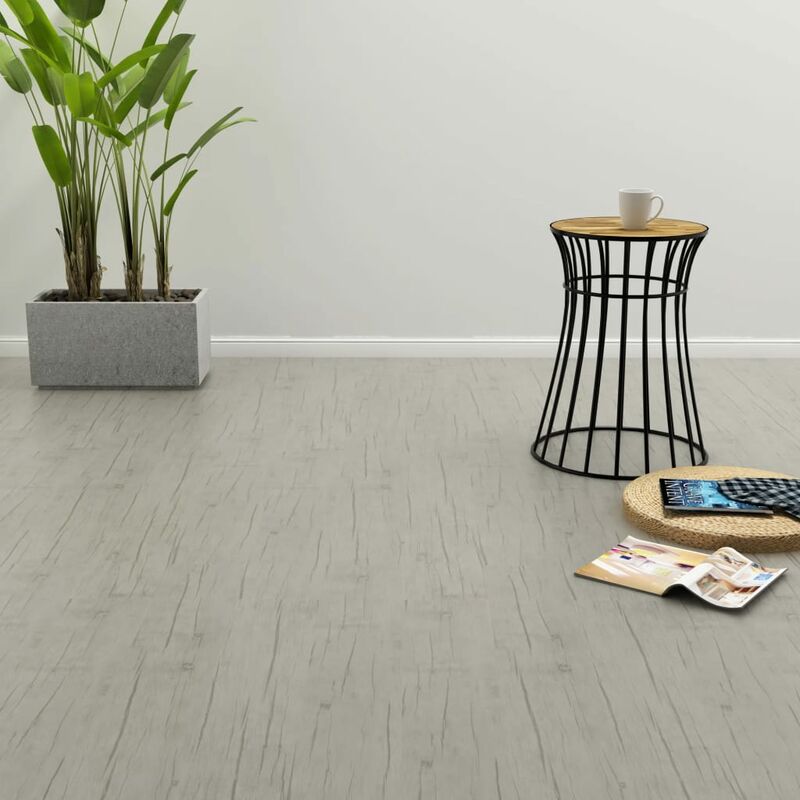 

Lamas para suelo PVC autoadhesivas 4,46m² 3 mm roble lavado - Gris