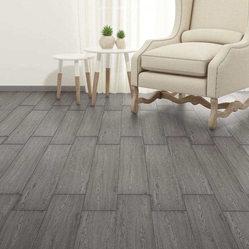 

Lamas para suelo PVC autoadhesivas 5,21 m² 2 mm gris oscuro