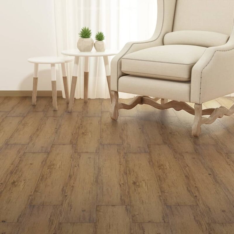 

Lamas para suelo PVC autoadhesivas 5,21 m² 2 mm marrón nogal