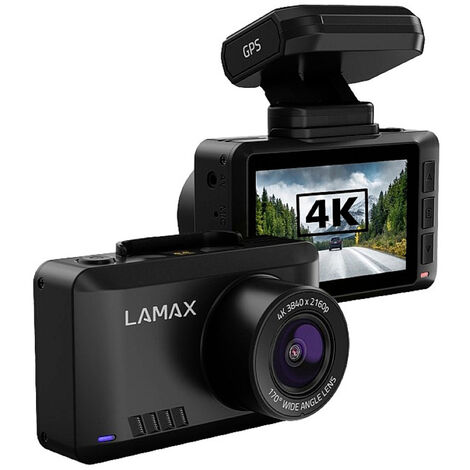 Lamax T10  Dashcam mit GPS Blickwinkel horizontal max.=170 °   Datenanzeige im Video, G-Sensor, WDR,