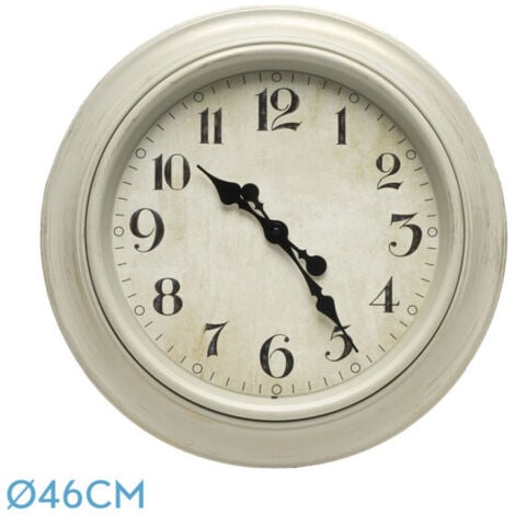FABRILAMP Lamba Wanduhr weiß 46d retro Zeiger