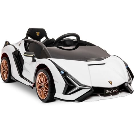 Lamborghini Sian White Voiture électrique 12V télécommande pour enfants 3-8 ans PLAYKIN