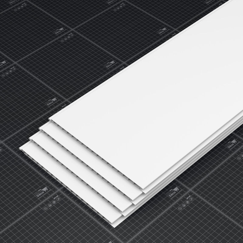 Lambris PVC 250 mm - Lot de 4 Lames - Blanc