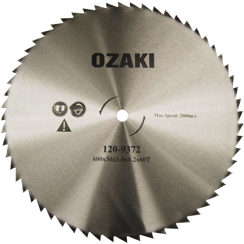 Lame pour scie circulaire, Ø: 600mm, alésage: 30mm, Ep: 3mm, 60 dents. Modèle affuté.