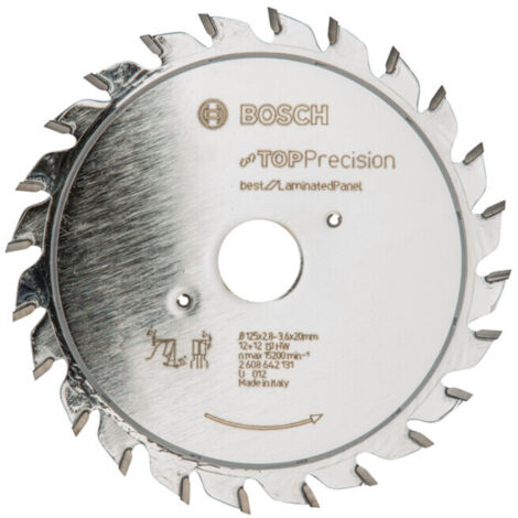 Lame à inciser Bosch Top Precision Precision Best pour panneau stratifié 125 x 20 x 2,8 - 3,6 mm