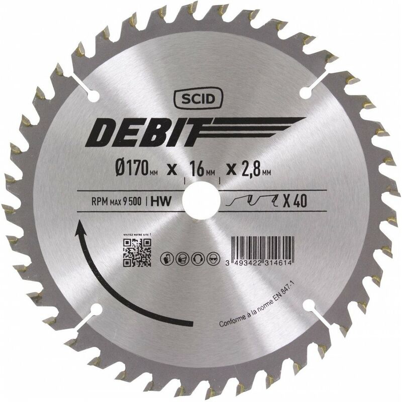 Scid - Lame au carbure pour scie circulaire ø 170 mm 40 16 2,8