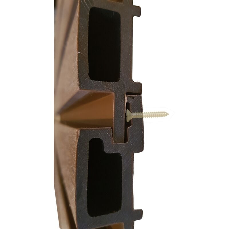 Lame bardage technologie Coexprotect® 2,60m façon claire-voie, composite protection renforcée coloris crème