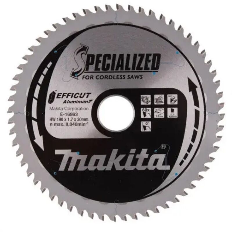 Makita - lame carbure alu efficut 190X30MM 60D E-16863