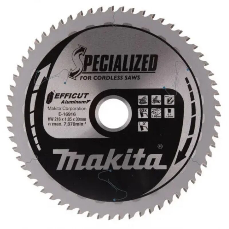 Lame de scie pour aluminium Makita E 16916 216x30 mm Z63 0°