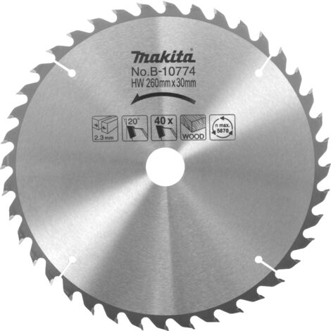 Lame carbure bois 260X30.0 pour scie à onglet MLS100 MAKITA JM27000097