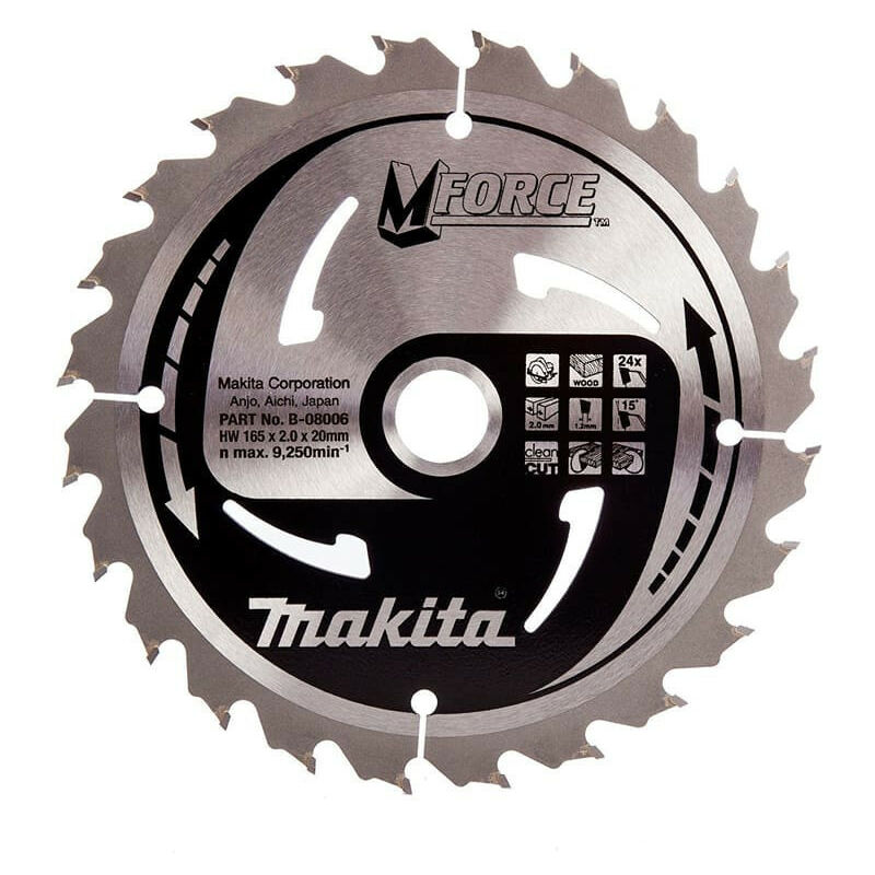Makita - Lame carbure bois MForce 24 dents Ø165 mm A-89632