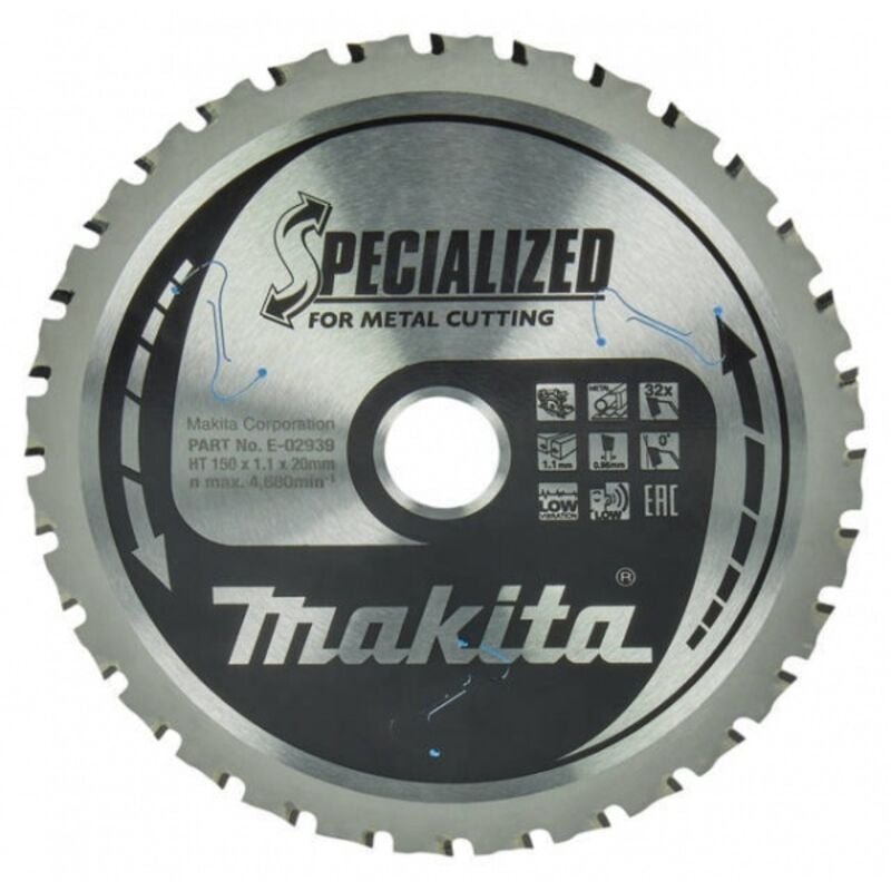 Makita E-02939 Lame de scie circulaire TCT Efficut 150x20mm 32T Métal
