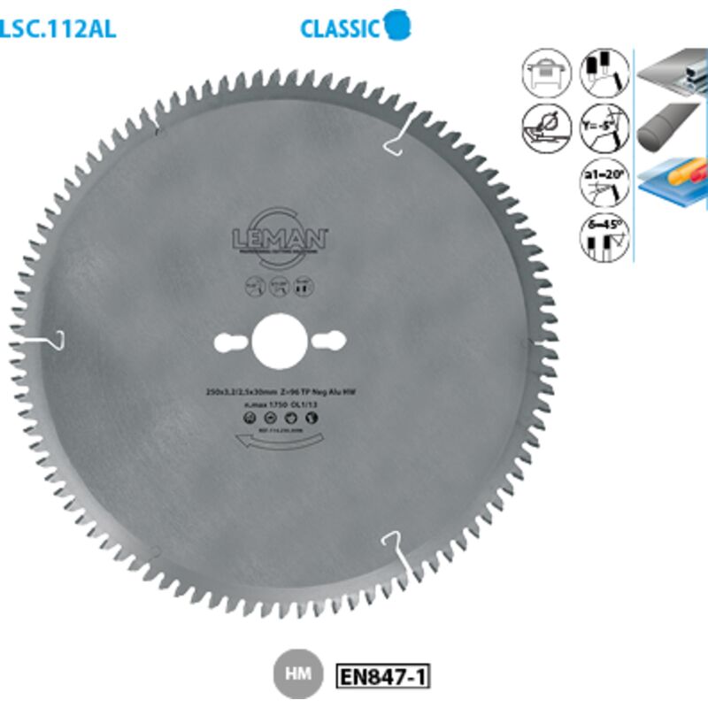 LEMAN Lame Carbure 400x30x120z Neg. Tp / Metaux Non-Ferreux - 