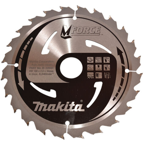 LAME CARBURE MFORCE BOIS 190X30MM 24D MAKITA B-32041