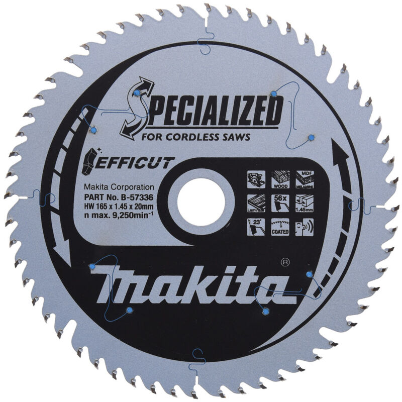 Makita - lame carbure multi-bois efficut 165X20MM B57336