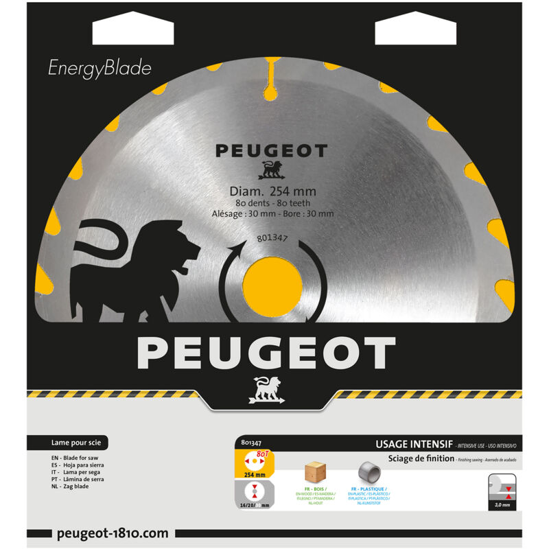 Lame à pastilles carbure Ø254mm-Alésage 30 mm-80T Diamètre 254 mm, Alésage 30 mm, Nombre de dents 80 ,