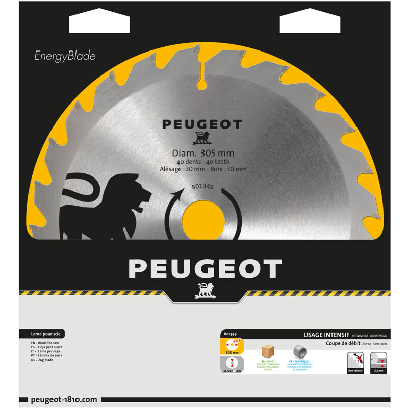 Lame à pastilles carbure Ø305mm-Alésage 30 mm-40T Diamètre 305 mm, Alésage 30 mm, Nombre de dents 40T ,