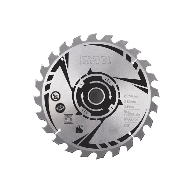 Ryobi - Lame carbure pour scies 254mm 24 dents SB254T24A1