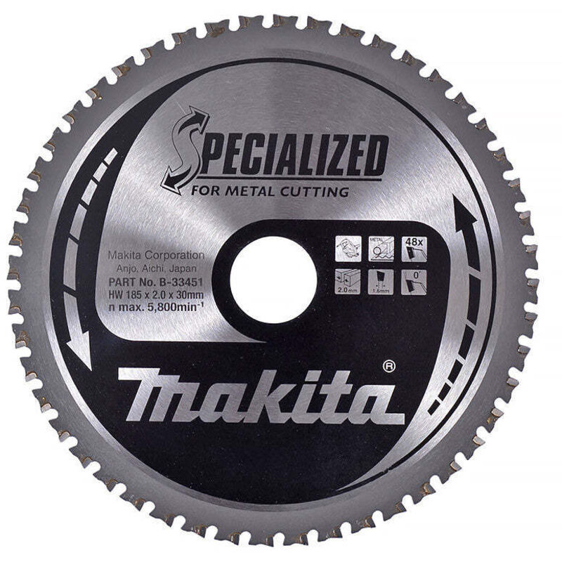 Lame de scie SPECIALIZED B 33451 pour la coupe du métal. Cette lame ne peut être réaffutée Makita B 33451