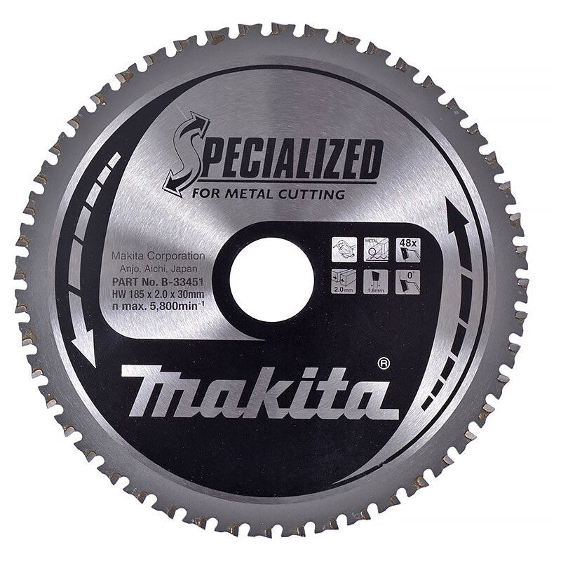 Makita - B-33451 Lame Scie Circulaire tct spécialisée 185x30mm 48T Métal