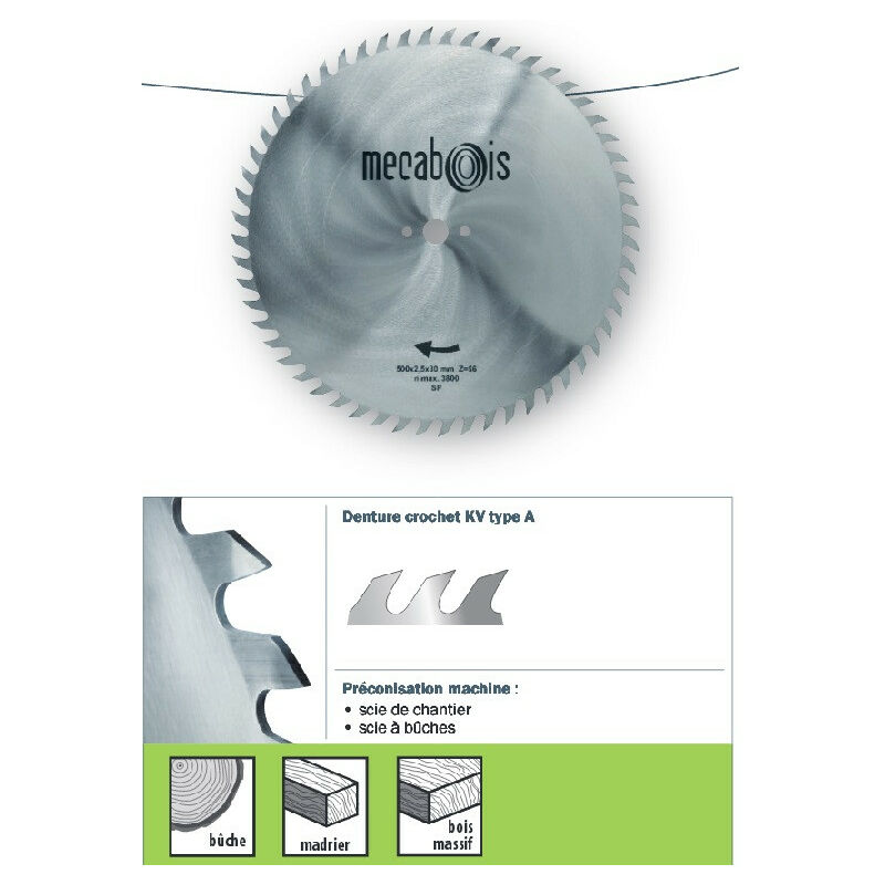 Mecabois - Sidamo - Lame Chrome Vanadium Type a 600x2.8x30x - 56 Dents