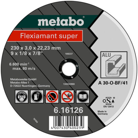 LAME CIRCULAIRE POUR ALUMINIUM 230X22,23 MM METABO 616126000