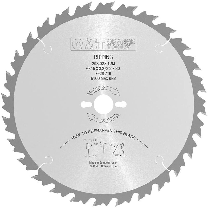 293.028.12M LAME CIRCULAIRE AVEC LIMITEUR L/VINE HW 315x3.2/2.2x30 Z28 ATB