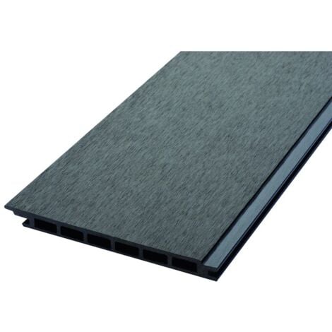 MCCOVER Lame de bardage bois composite alvéolaire L 270 cm / l 17,1 cm / E 1, 5 cm - Coloris - Gris anthracite, Epaisseur - 1.5cm, Largeur - 17.1 cm, Longueur - 270 cm