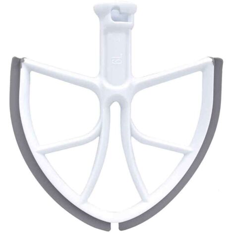Lame de batteur FZFLZDH pour robot pâtissier KitchenAid 6 litres, avec relevage du bol et bord en silicone. Accessoire de rechange pour robot pâtissier KitchenAid 6 litres.