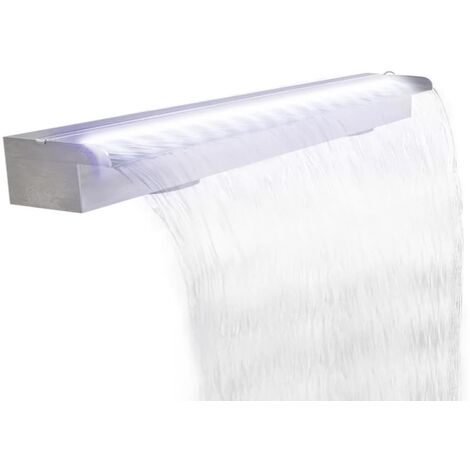 Lame de cascade de piscine avec LED Acier inoxydable 110 cm