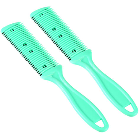 Lame de coupe double face mince pour coiffure à domicile, tondeuse verte avec peigne pour salon de beauté