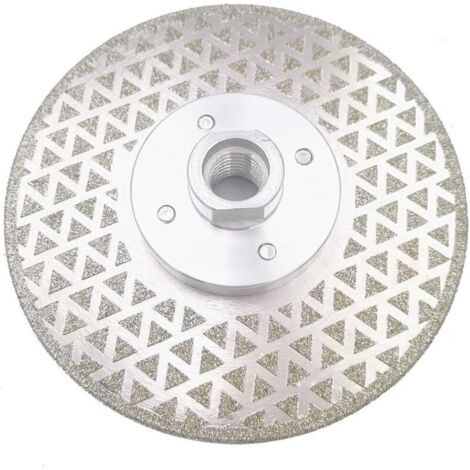 Lame de coupe et de meulage diamantée électrolytique double face 115 mm x M14 pour pierre, marbre, carrelage, granit