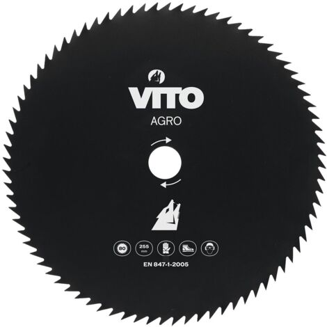 Lame de coupe pour débroussailleuse 80 dents Ø255mm Alesage 25.4 VITO