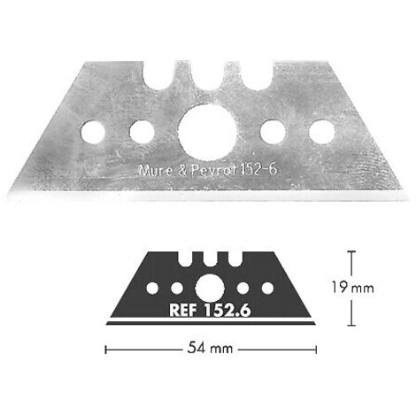 Lame de cutter acier - 152.6 - 54x19 mm - jeu de 10 lames - MURE ET PEYROT SAS