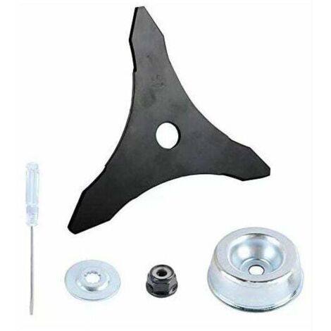 Lame de débroussailleuse 3 dents 12 pouces – Compatible Stihl et Echo – Coupe nette pour mauvaises herbes et bordures – Kit d'entretien inclus