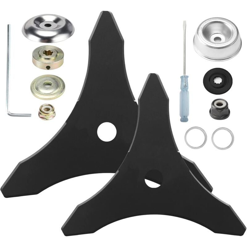 Shmshng - Lame de débroussailleuse,Lame de rechange en acier au carbure avec adaptateur pour tige de 25,4 mm ou 20 mm, compatible avec Husqvarna,